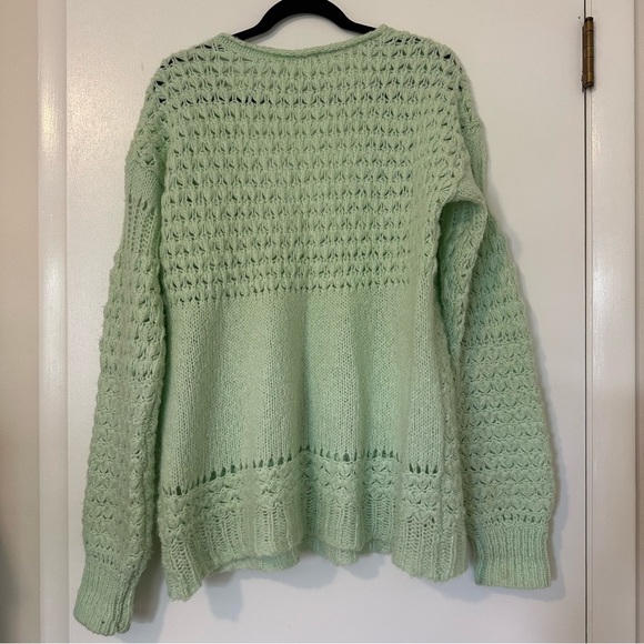 Free People Crashing Waves Mixed Knitting Wool Blend Sweater Womens Medium - Picture 8 of 12